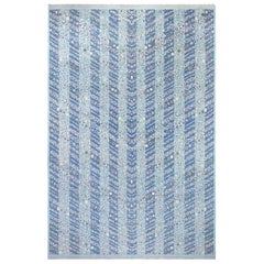 Contemporary Swedish Hand-Knotted Pile Rug in Blue by Doris Leslie Blau