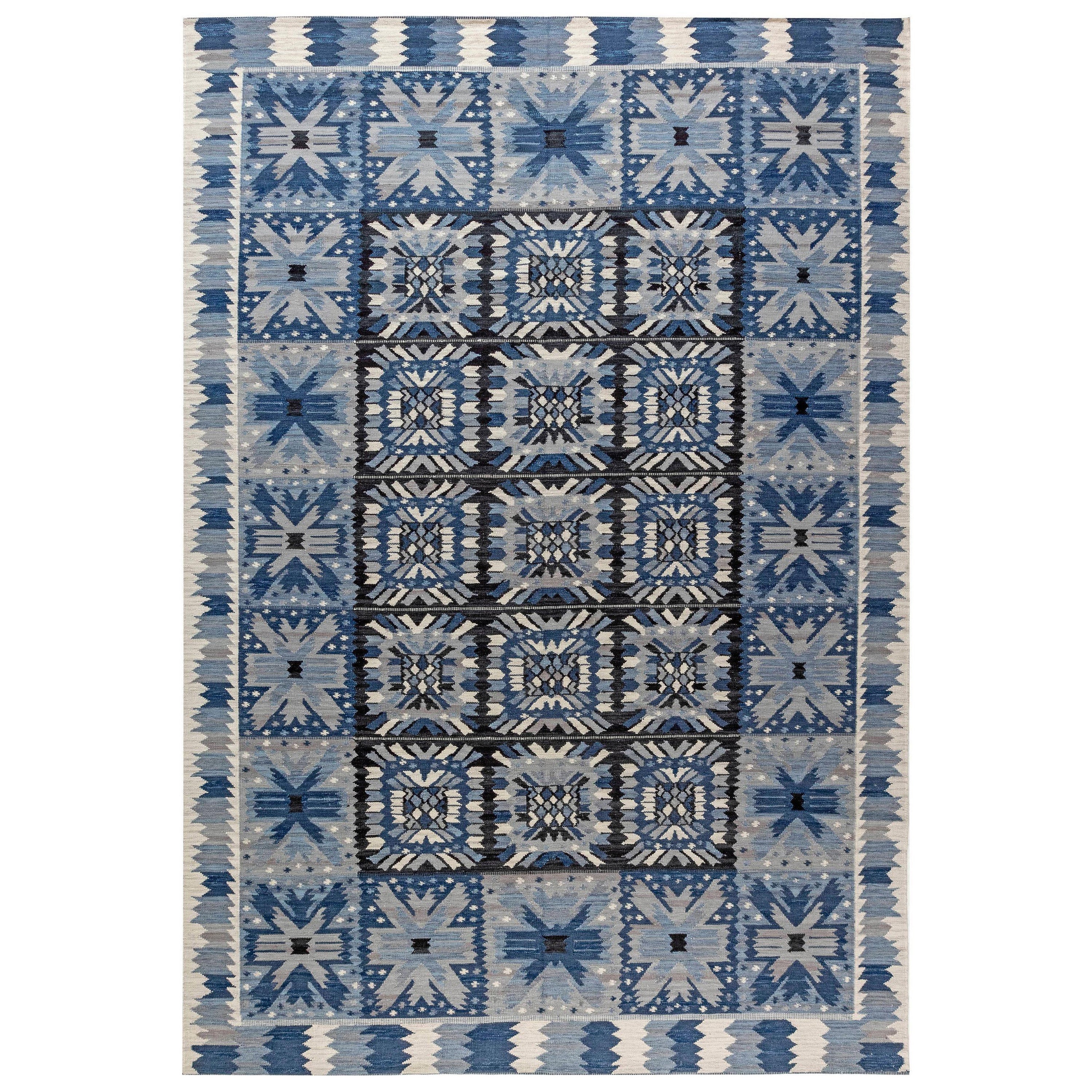 Contemporary Swedish Inspired Flat-Weave Rug by Doris Leslie Blau For Sale
