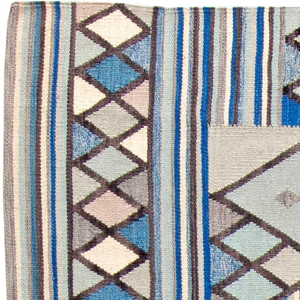 Indian Contemporary Swedish Inspired Geometric Rug by Doris Leslie Blau For Sale