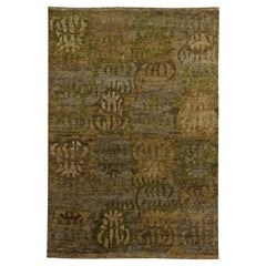 Contemporary Swedish Inspired Green, Brown Handmade Rug by Doris Leslie Blau