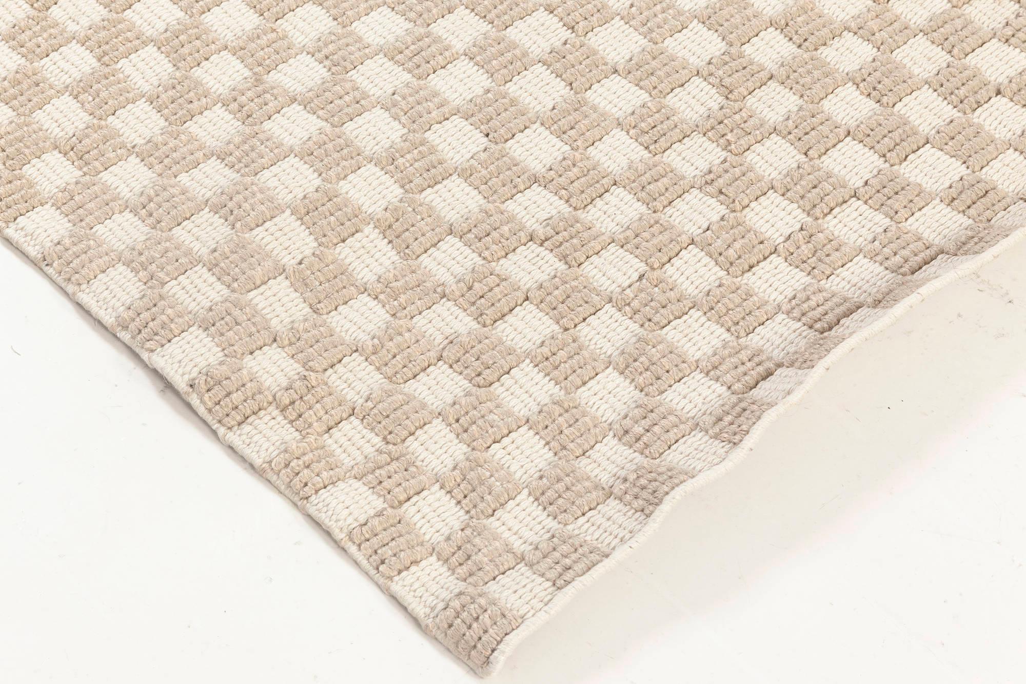 Annodato a mano Tappeto geometrico per esterni e interni di ispirazione svedese contemporanea di Doris Leslie Blau in vendita