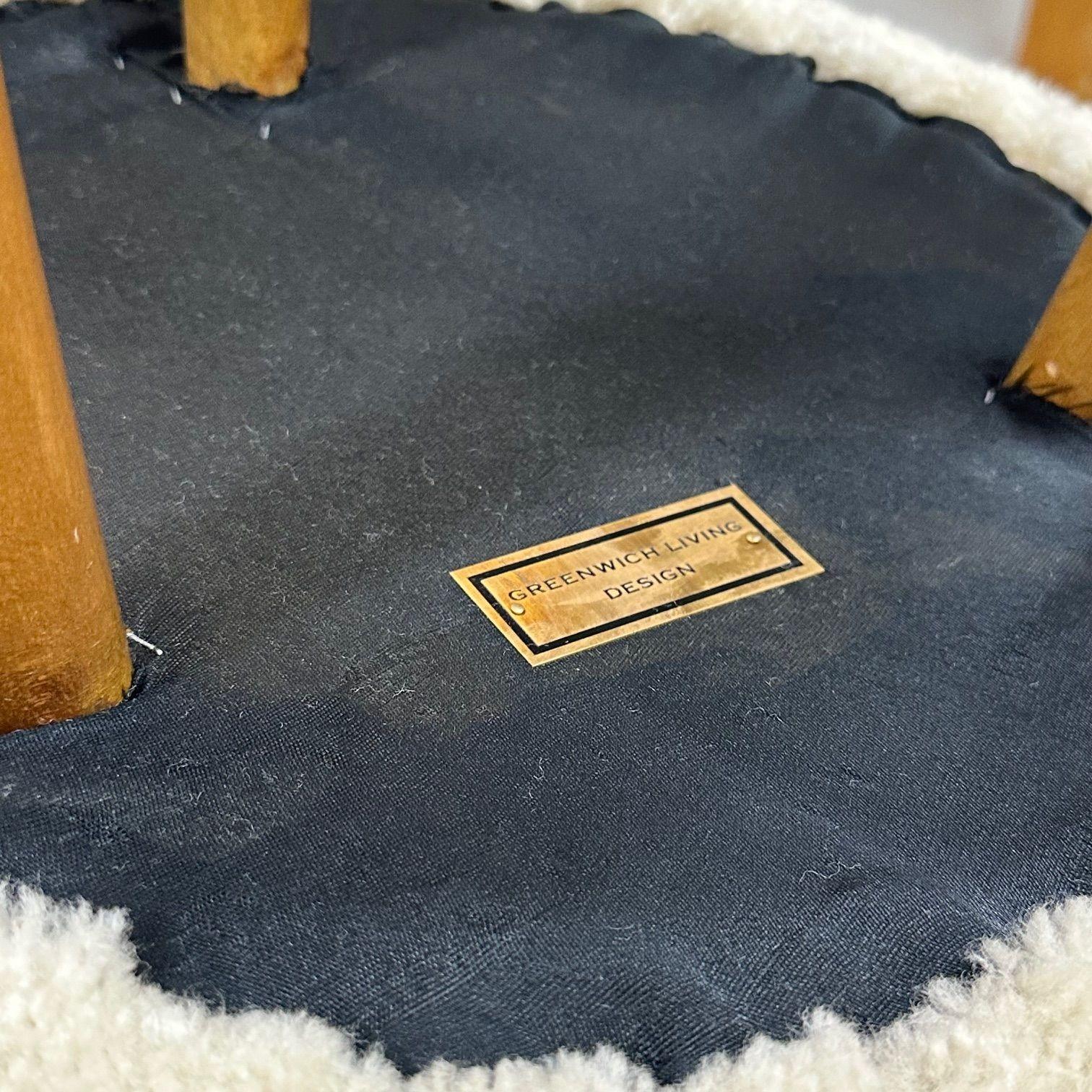 Contemporary, Swedish Modern Style, Sheepskin Stools or Ottomans, Shearling 4
