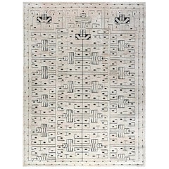 Zeitgenössischer schwedischer Skvattram-Teppich im Stil von Doris Leslie Blau