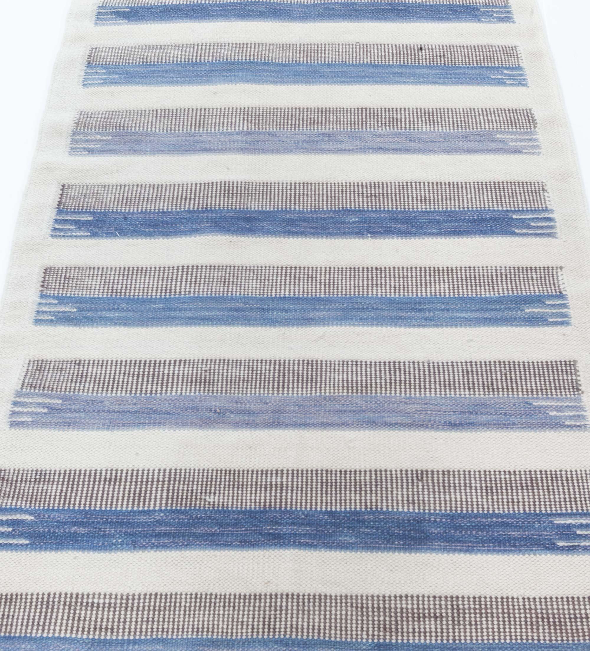 Scandinavian Modern Contemporary Swedish Striped Rug by Doris Leslie Blau