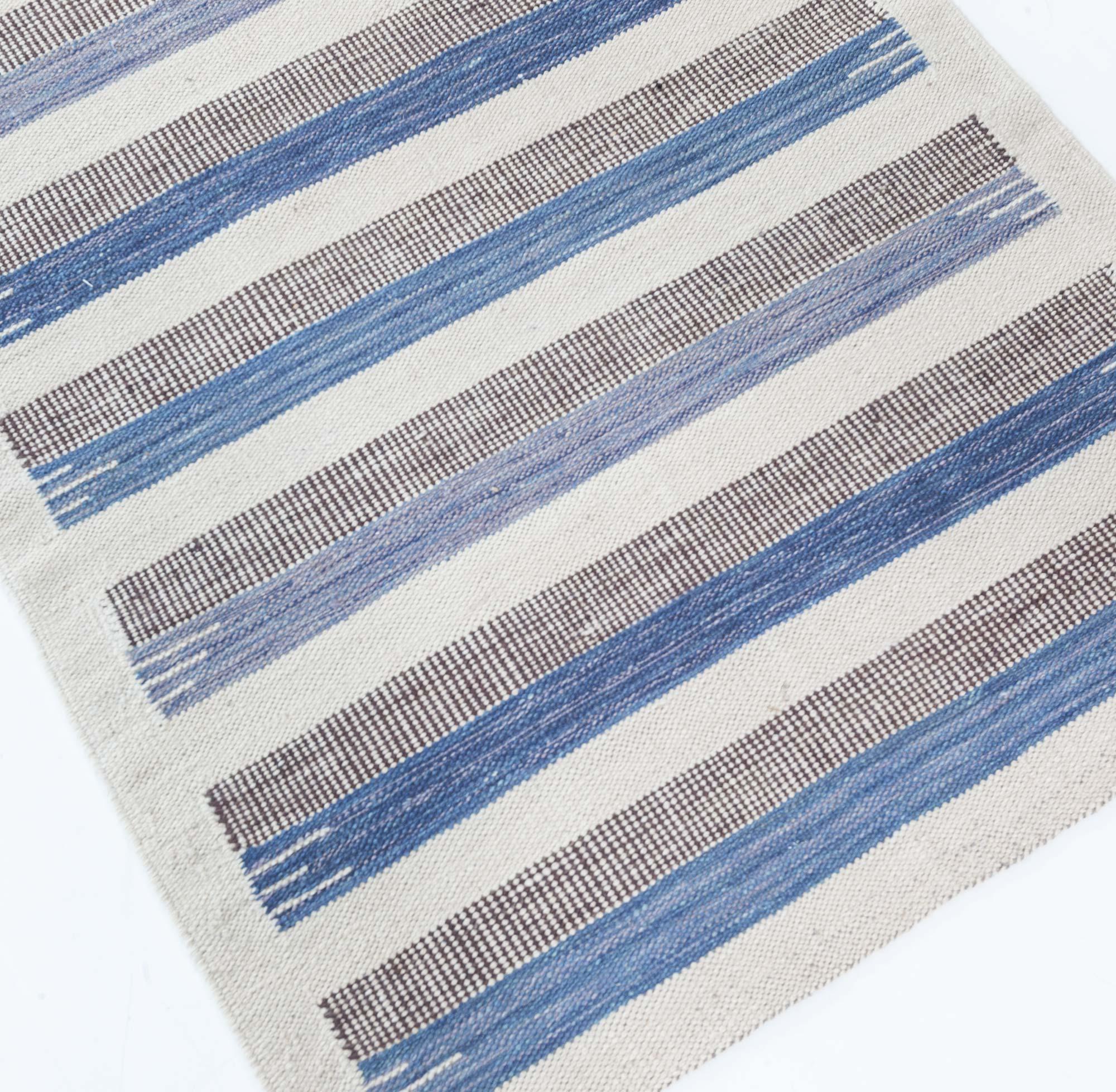 Scandinavian Contemporary Swedish Striped Rug by Doris Leslie Blau