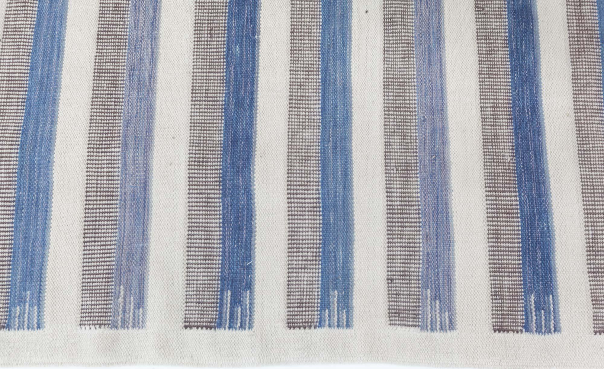 Hand-Woven Contemporary Swedish Striped Rug by Doris Leslie Blau