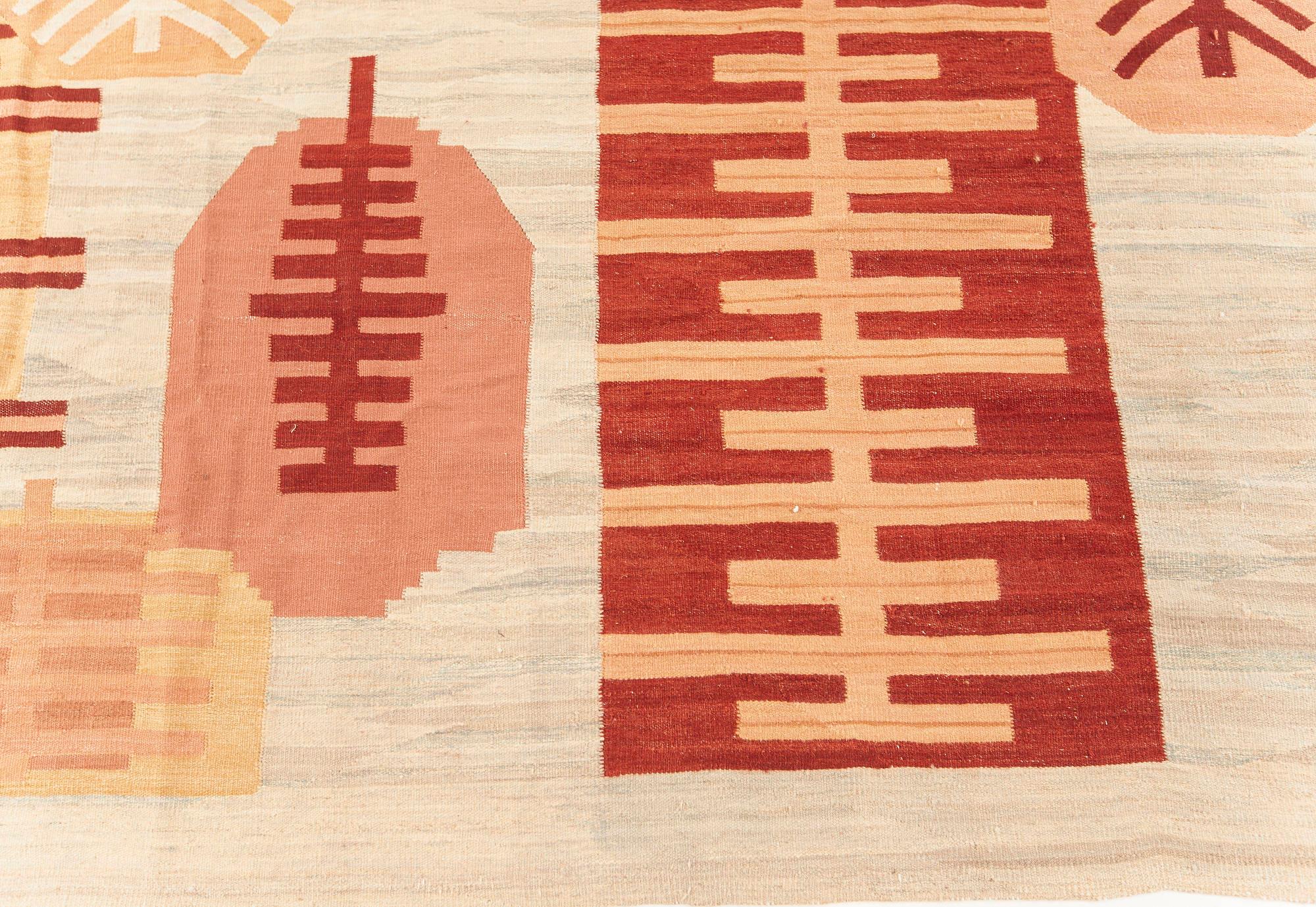 Modern Swedish Style Flat Weave Wool Rug by Doris Leslie Blau
Size: 7'10