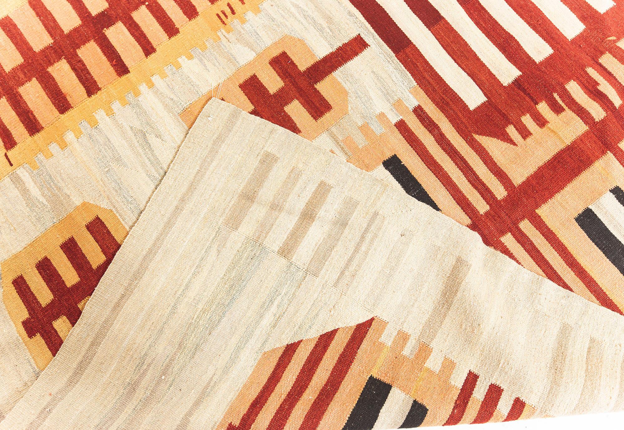 Contemporary Modern Swedish Style Flat Weave Wool Rug by Doris Leslie Blau For Sale
