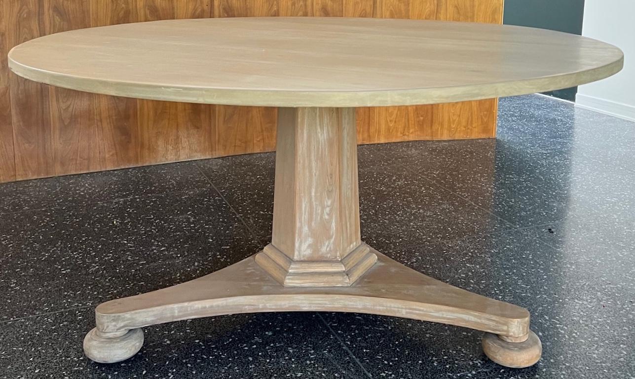 American Contemporary Swedish Style Pedestal Dining Table For Sale