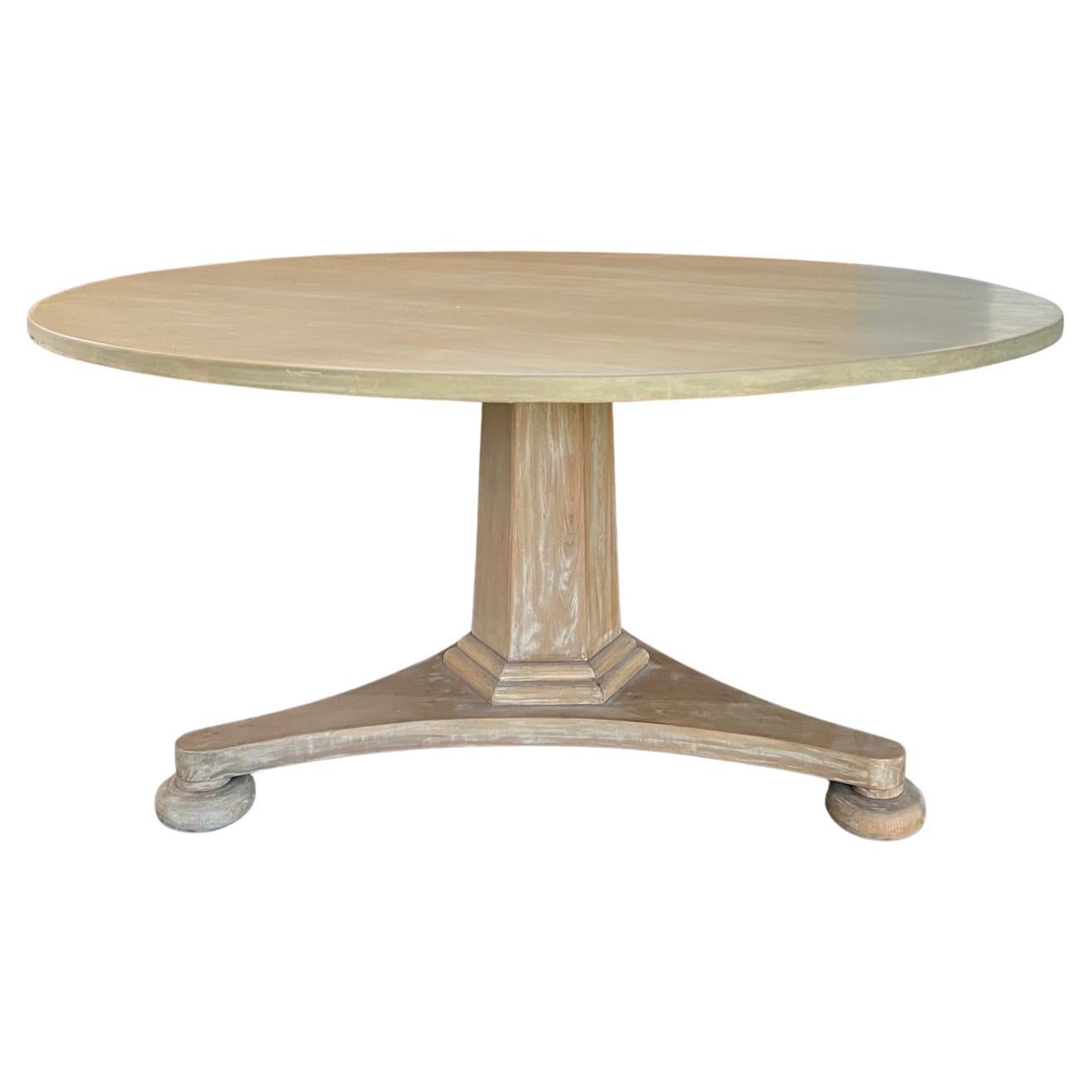 Contemporary Swedish Style Pedestal Dining Table For Sale
