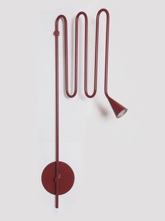 Contemporary Swinging Bedside Wall Lamp in Medium, Brown