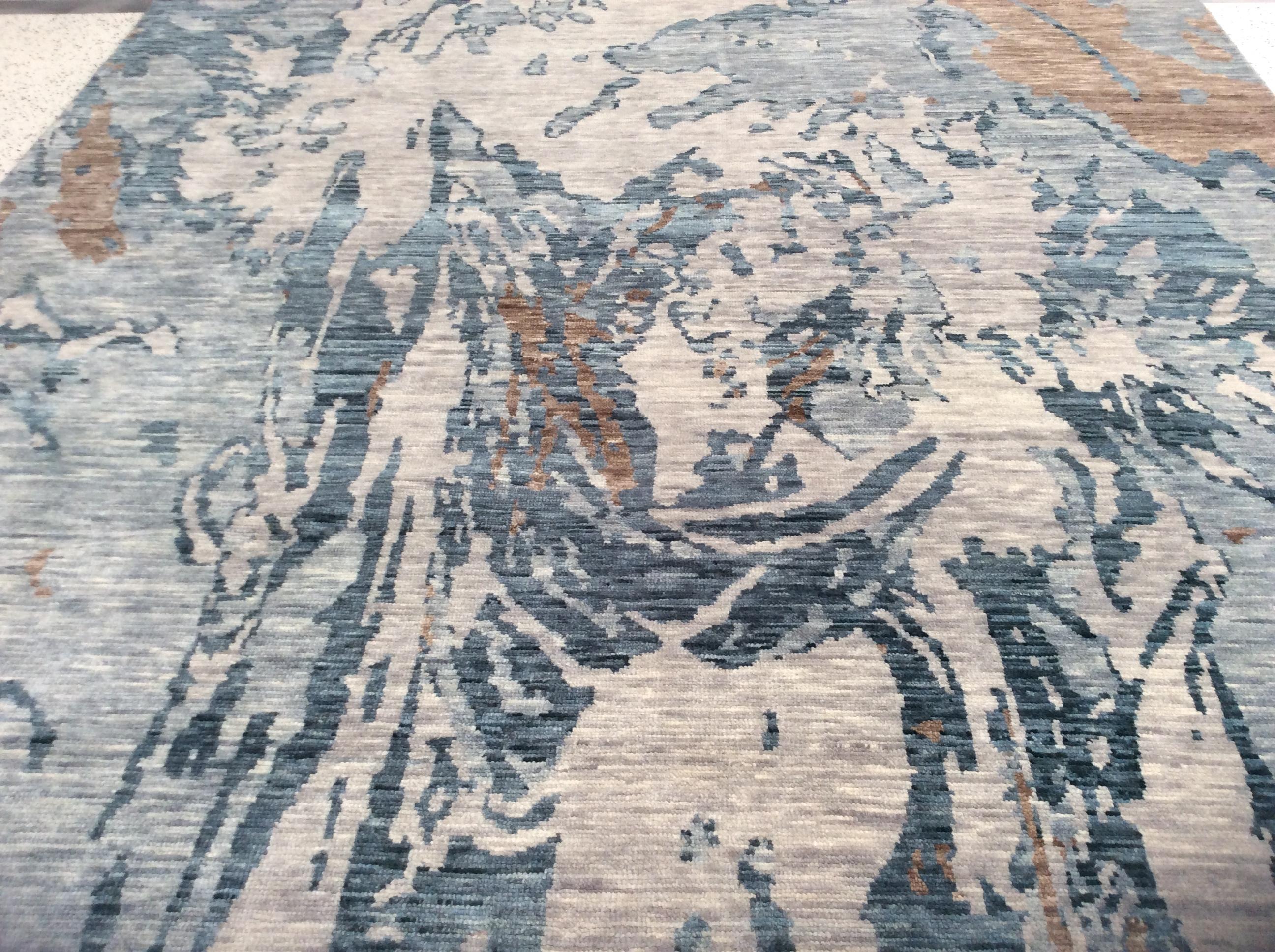 Hand-Knotted Contemporary Swirls Rug