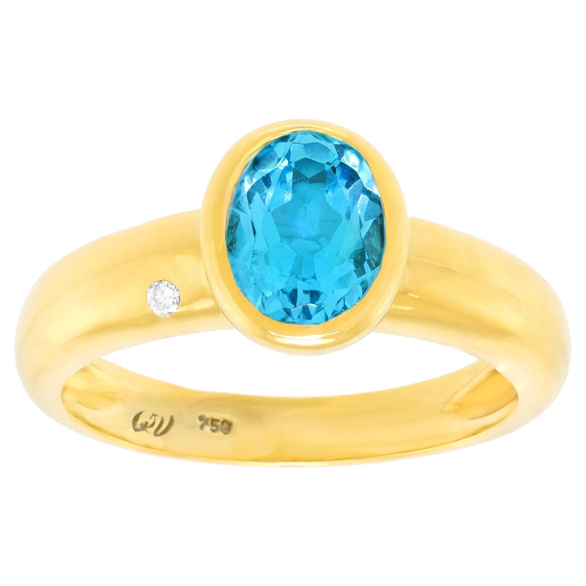 Contemporary Swiss Blue Topaz Ring