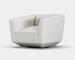 Contemporary Swivel Armchair 'Panis' by Amura Lab, Dedar, Karakorum Ecume