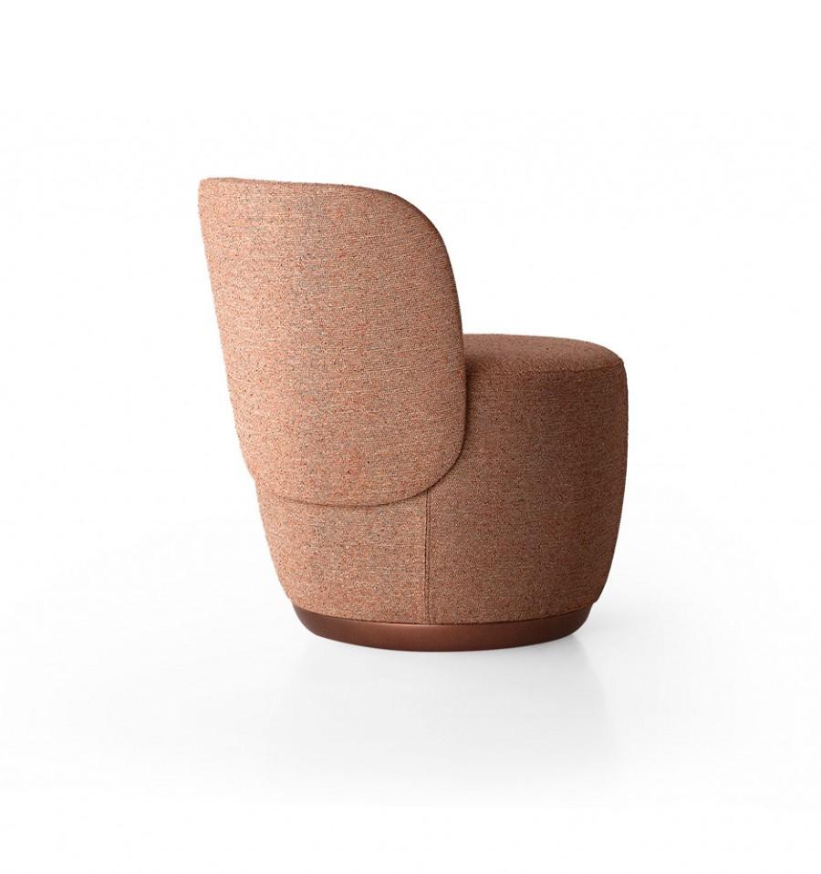 European  Swivel Armchair Set in Cocktail Textured Fabric For Sale