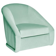 Contemporary Swivel Armchair With Pleated Back Detail
