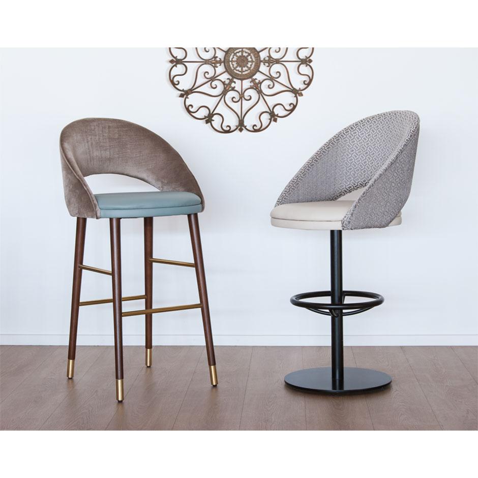 Contemporary Swivel Barstool Offered in Metal Base For Sale