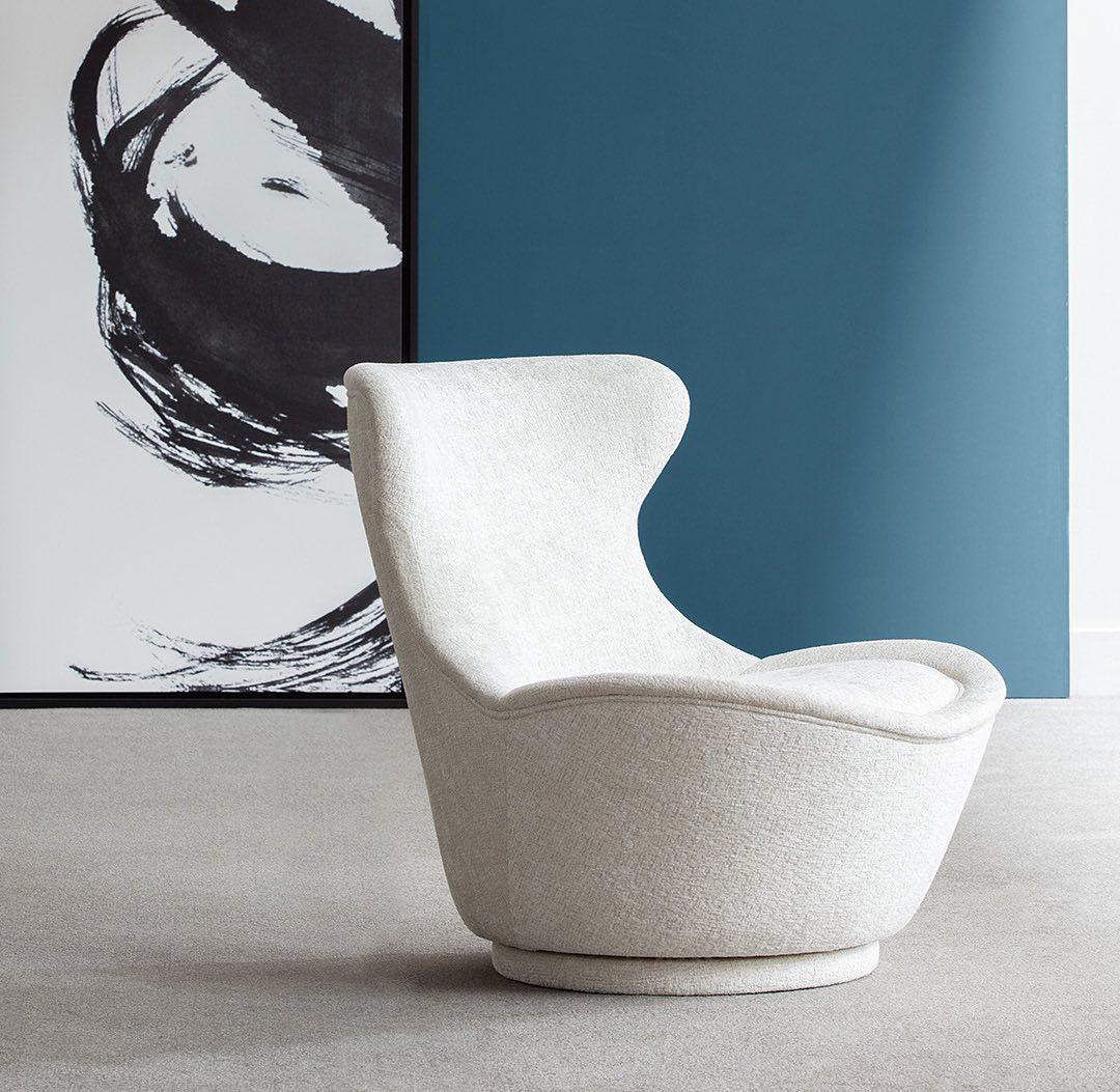Hollywood Regency Contemporary Swivel Lounge Chair In Custom Velvet Colors For Sale