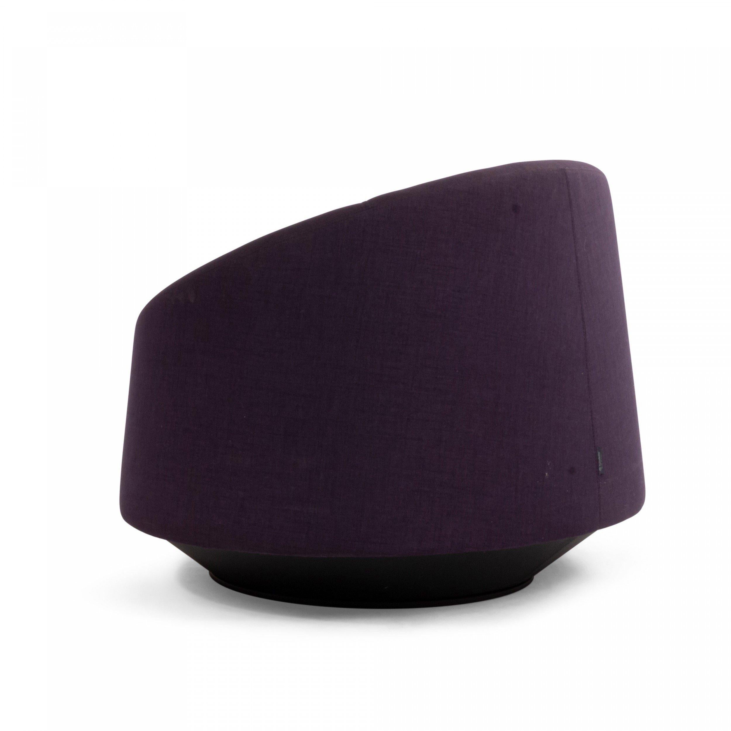 Fabric Contemporary Swiveling Purple Arm Chair For Sale