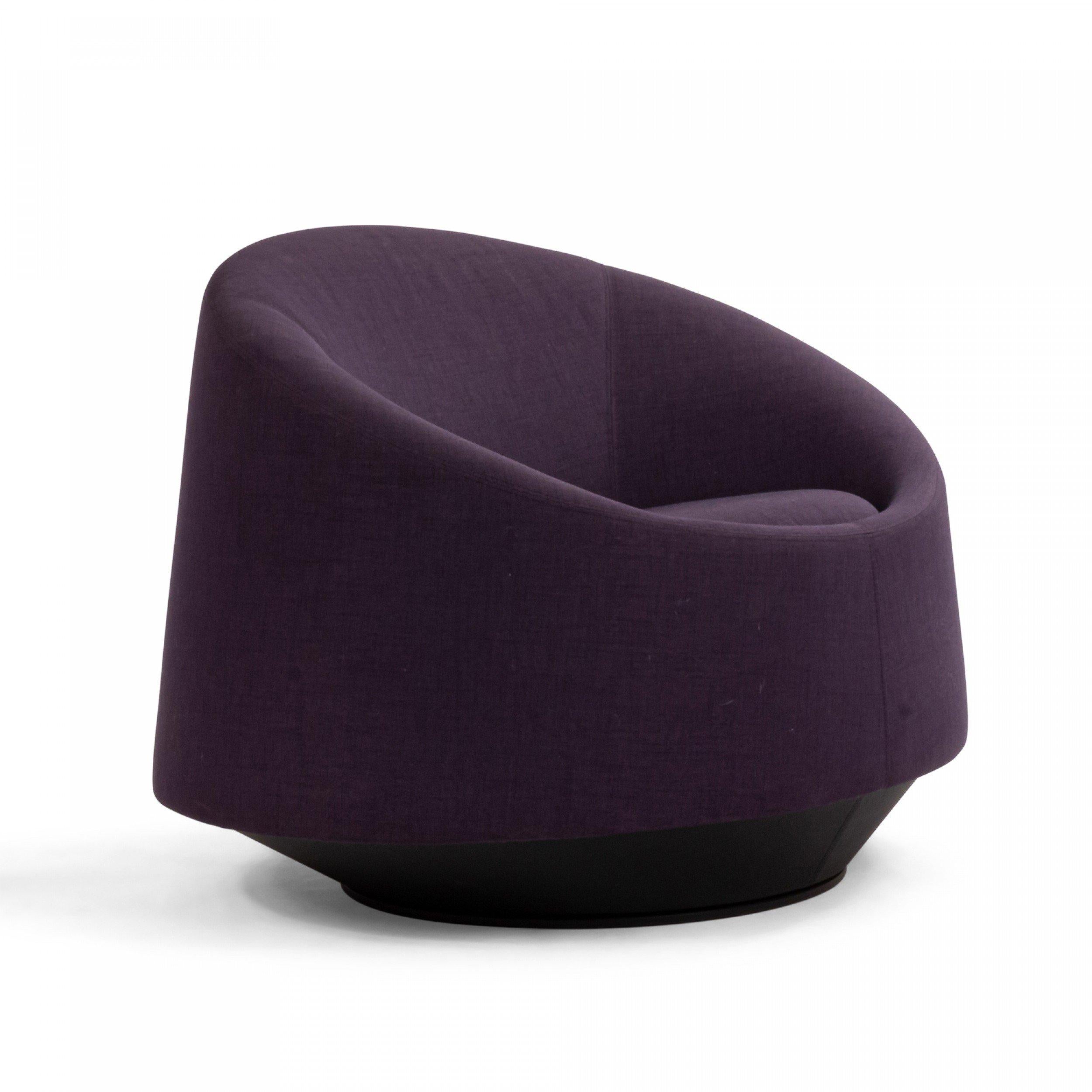 Contemporary Swiveling Purple Arm Chair For Sale 1
