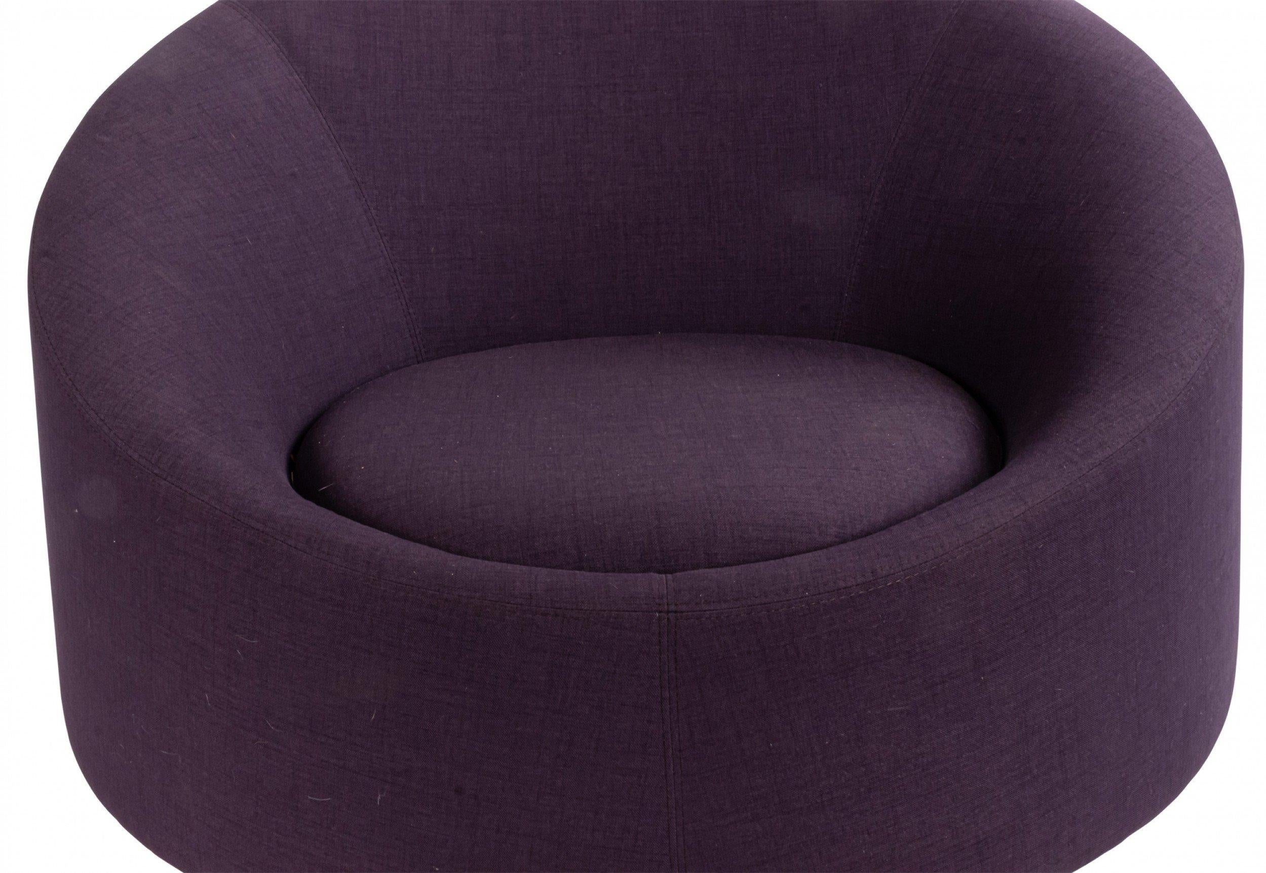 Contemporary Swiveling Purple Arm Chair For Sale 2