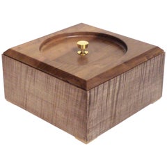 Contemporary Sycamore and Brass Modern Minimalist Wood Box