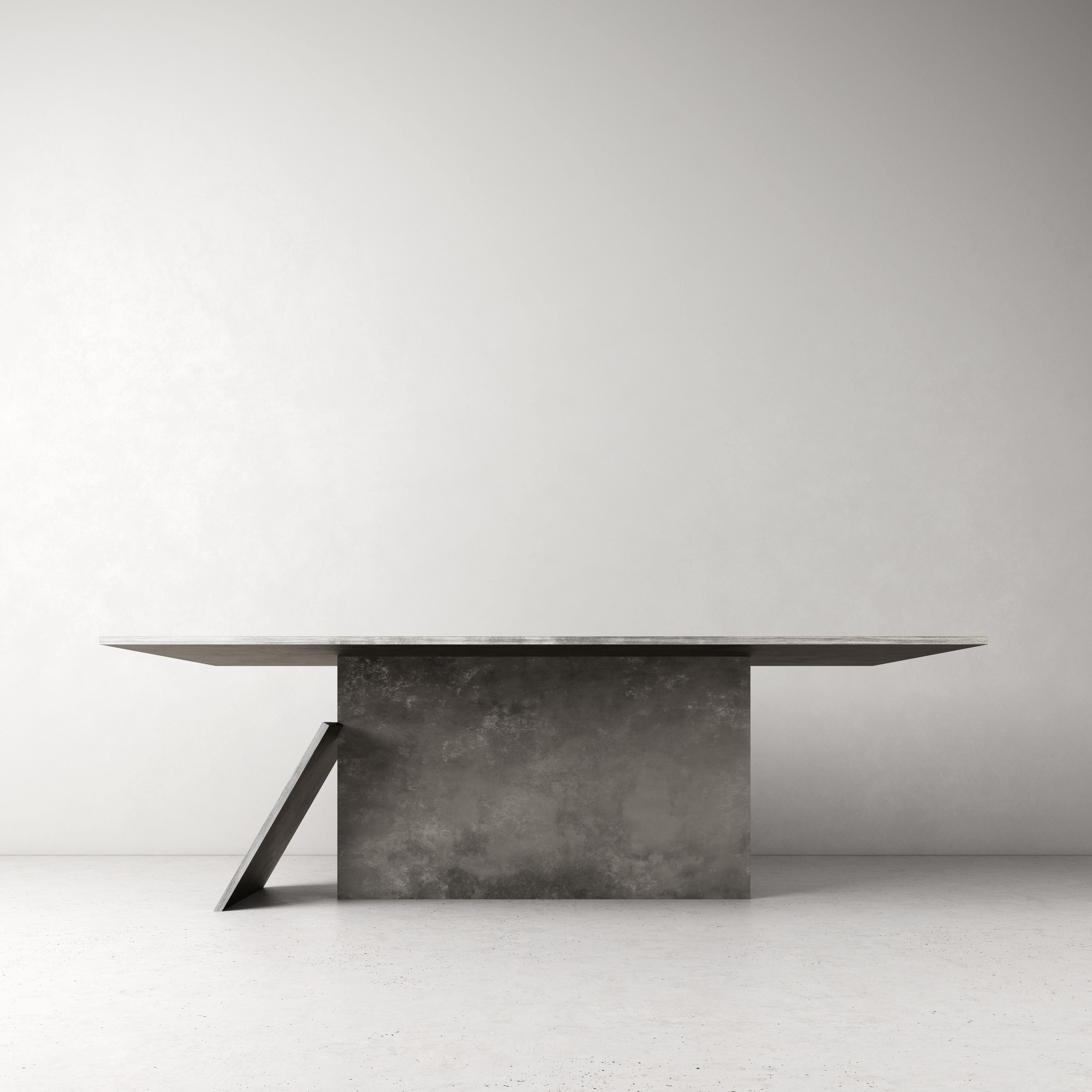 Contemporary table T by dAM Atelier
Dimensions: L 220 x W 110 x H 73
Materials: Delabrè stainless steel
Also available in verdegris copper, please contact us.

dAM atelier is a duo of young Italian architects sharing the passion for design and