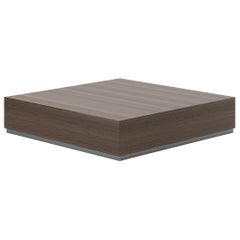 Contemporary Central Table Veneered in Walnut with Metal Base