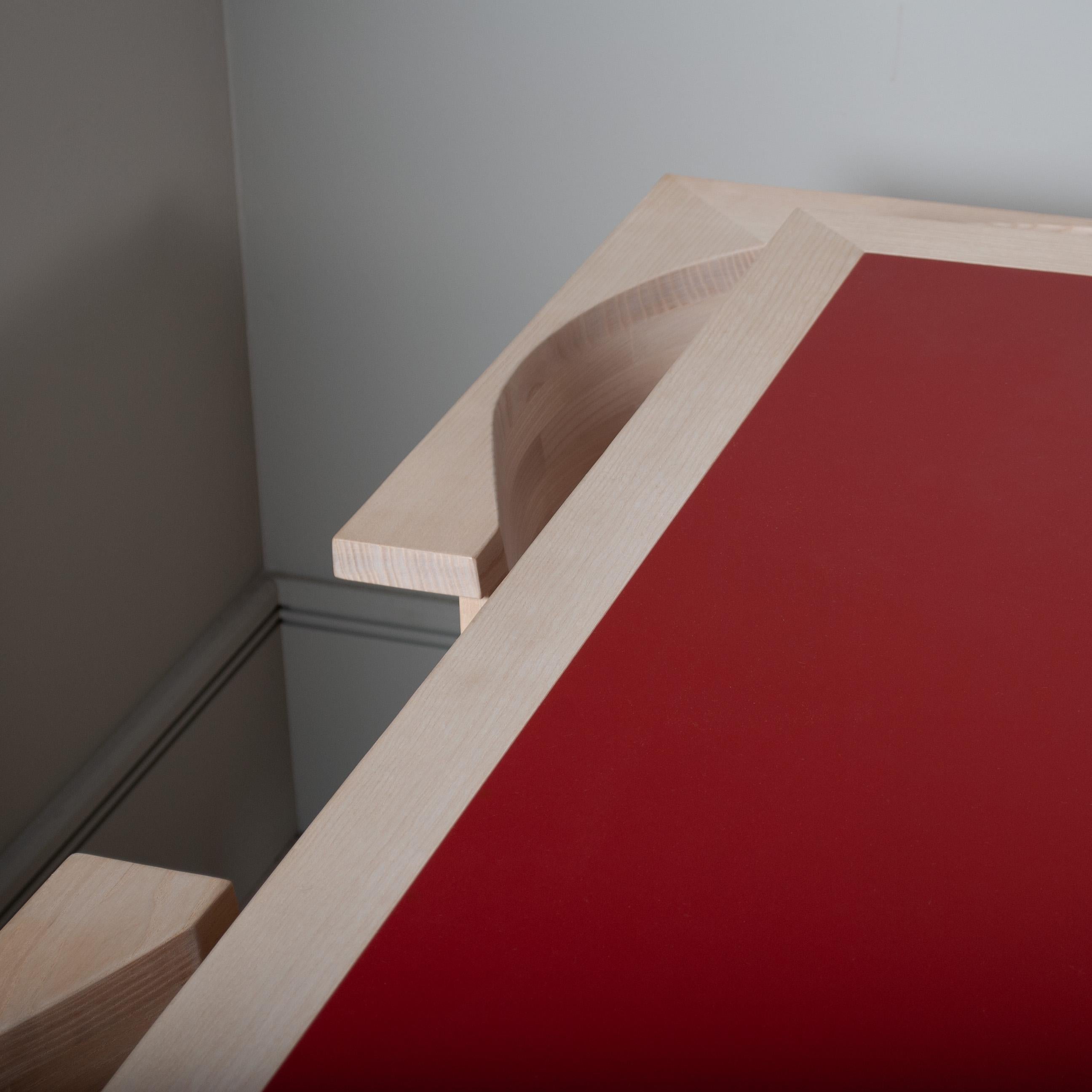 Ash Interlocking Table & Chair Nest Set For Sale