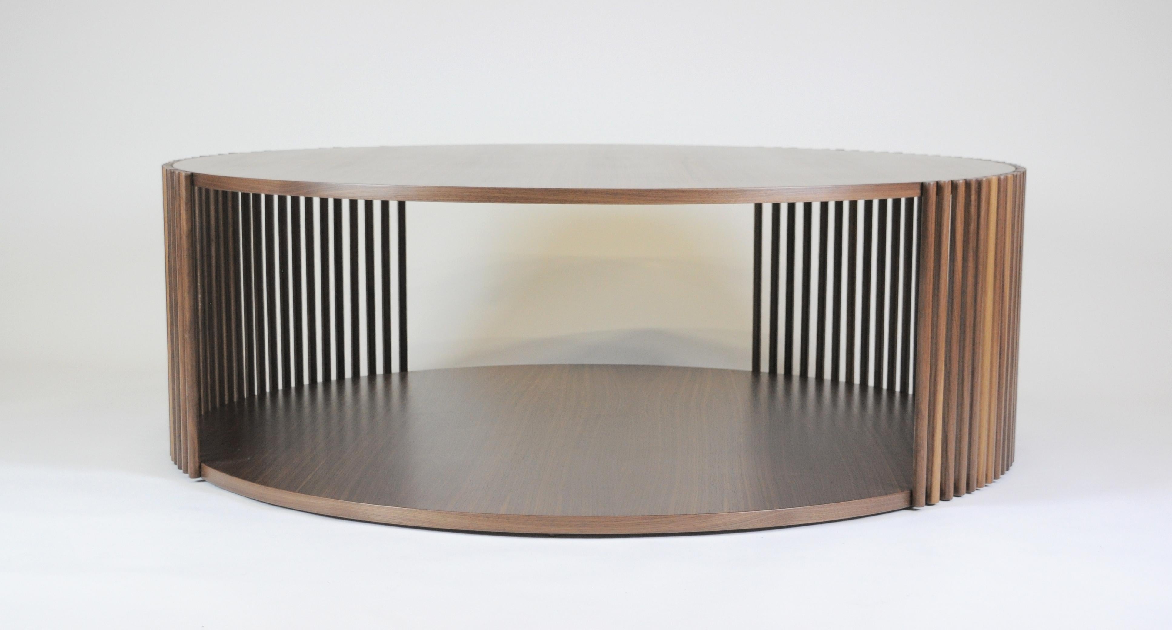 Contemporary Table, Coffee Table, Central Table and Cocktail Table Walnut For Sale 2
