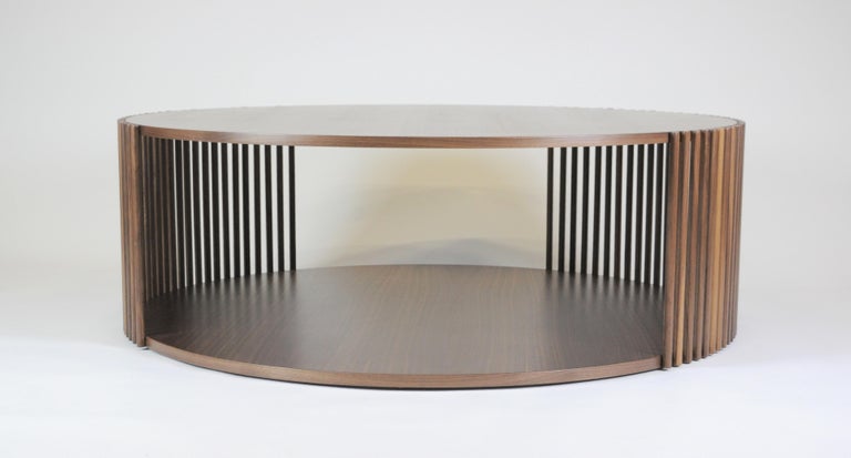 Contemporary Table, Coffee Table, Central Table and Cocktail Table Walnut For Sale 4