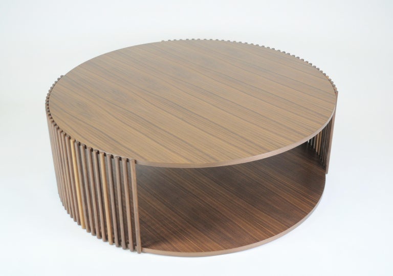 Varnished Contemporary Table, Coffee Table, Central Table and Cocktail Table Walnut For Sale