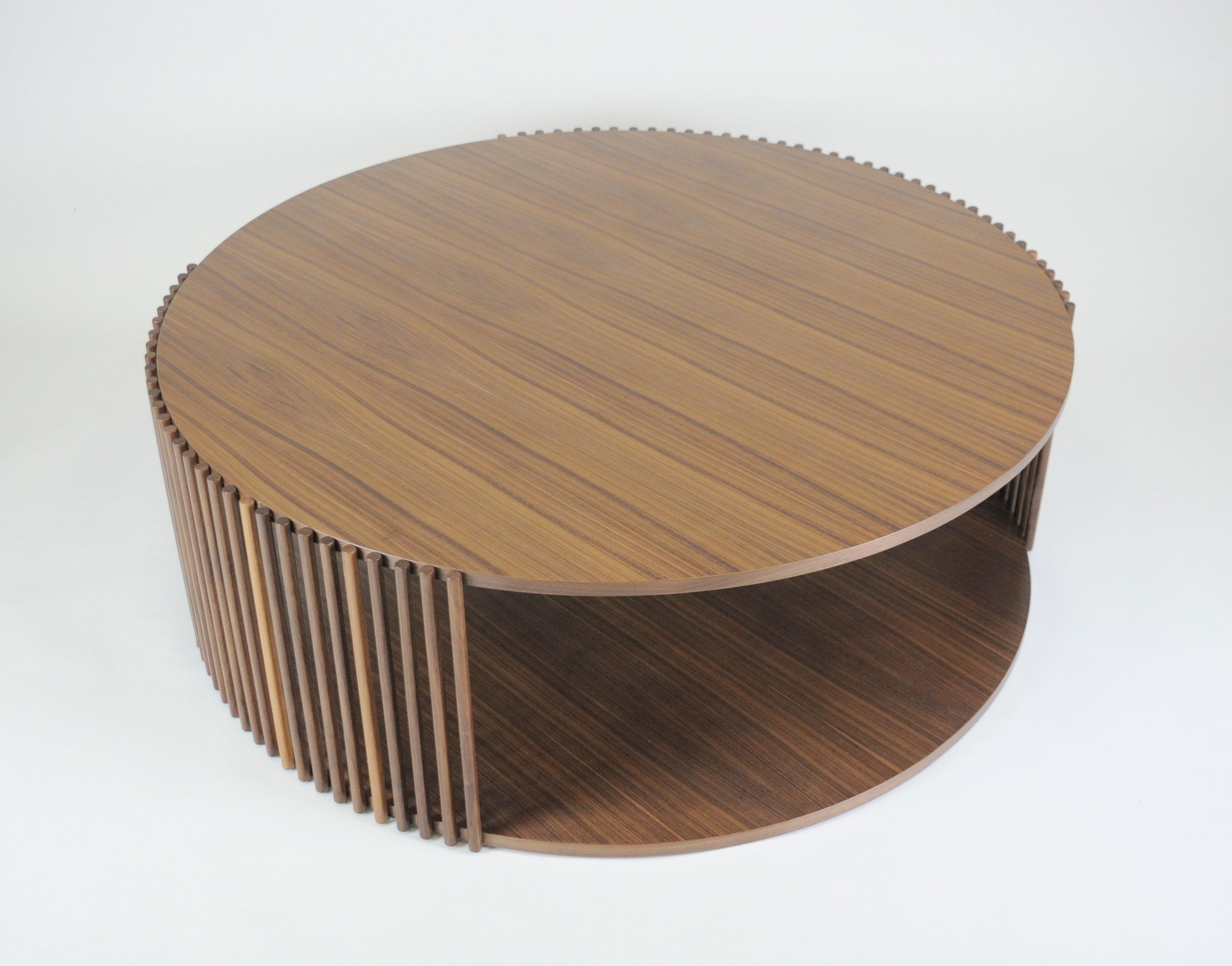 Italian Contemporary Table, Coffee Table, Central Table and Cocktail Table Walnut For Sale