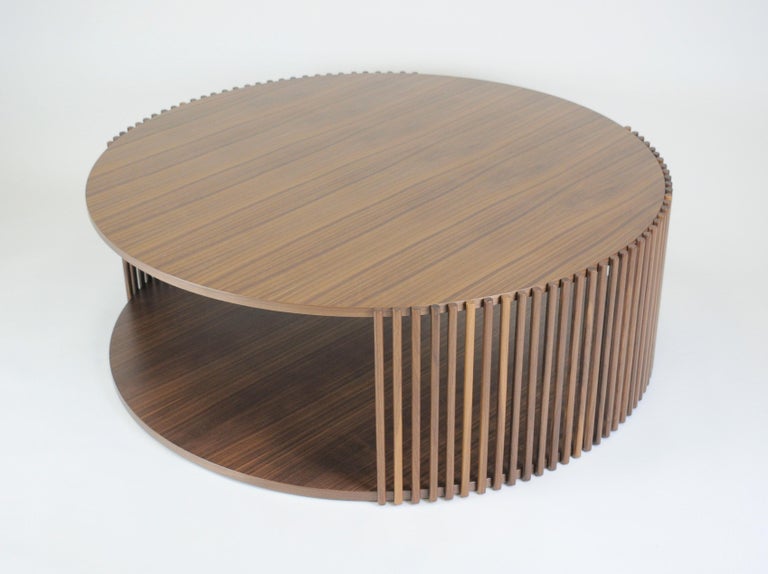 Contemporary Table, Coffee Table, Central Table and Cocktail Table Walnut For Sale 1