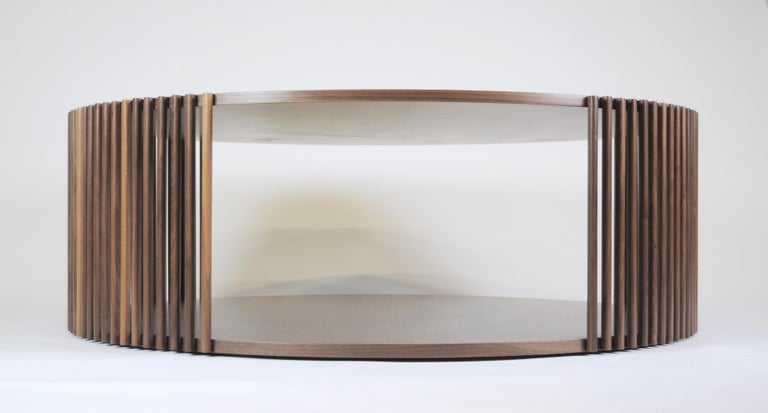 Contemporary Table, Coffee Table, Central Table and Cocktail Table Walnut For Sale 3