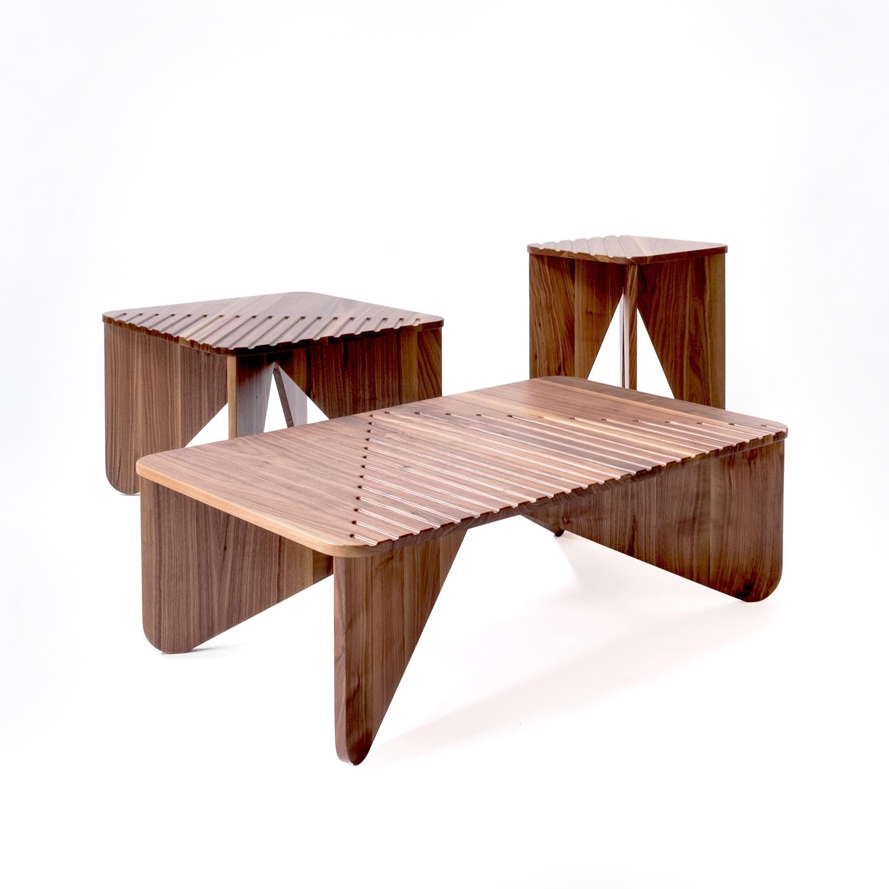 Modern Contemporary Table, Coffe Table, Side Table and Cocktail Table Walnut, Medulum For Sale