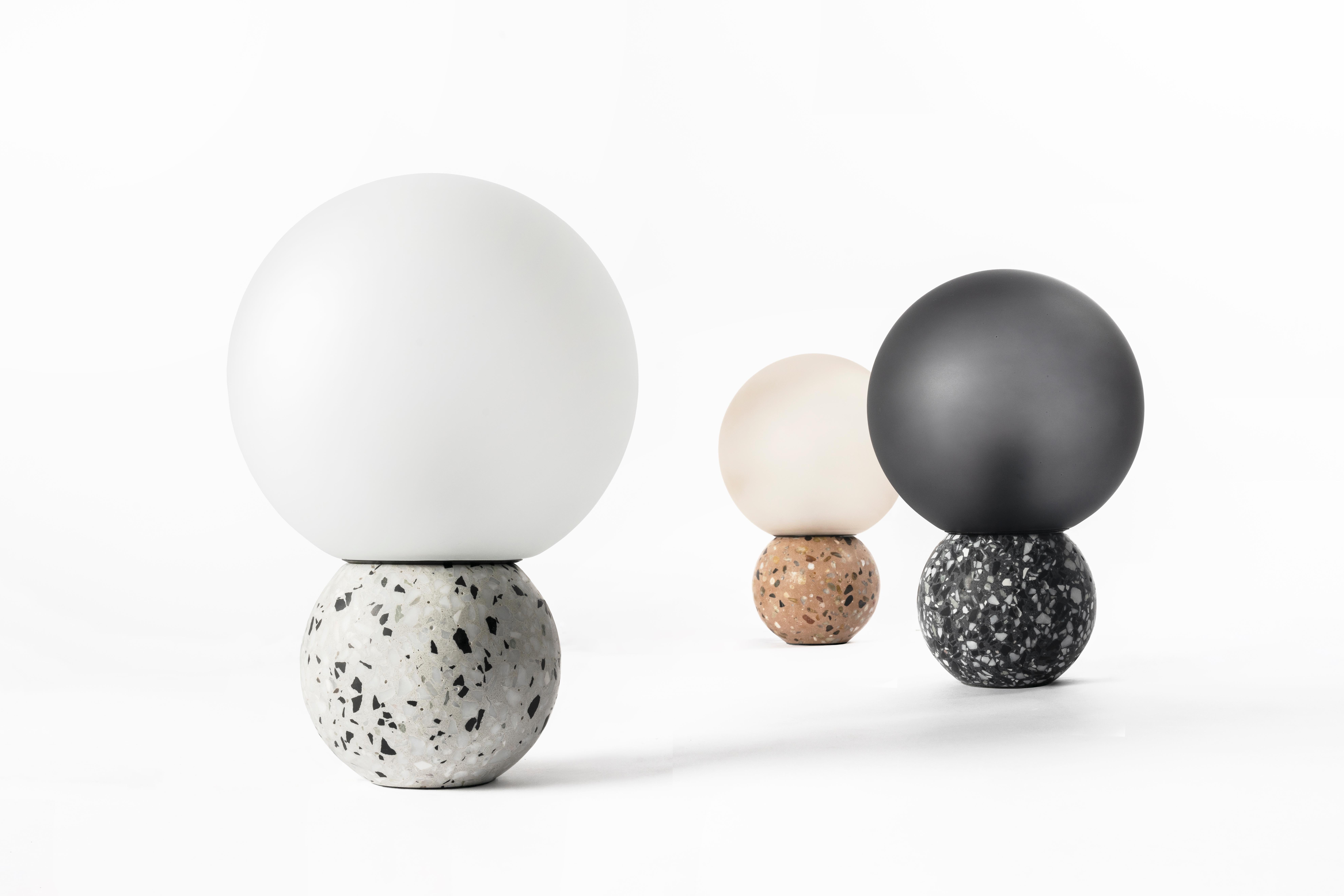 Contemporary Table Lamp '8' in Black Terrazzo For Sale 3