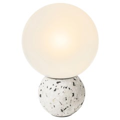 Contemporary Table Lamp '8' in White Terrazzo