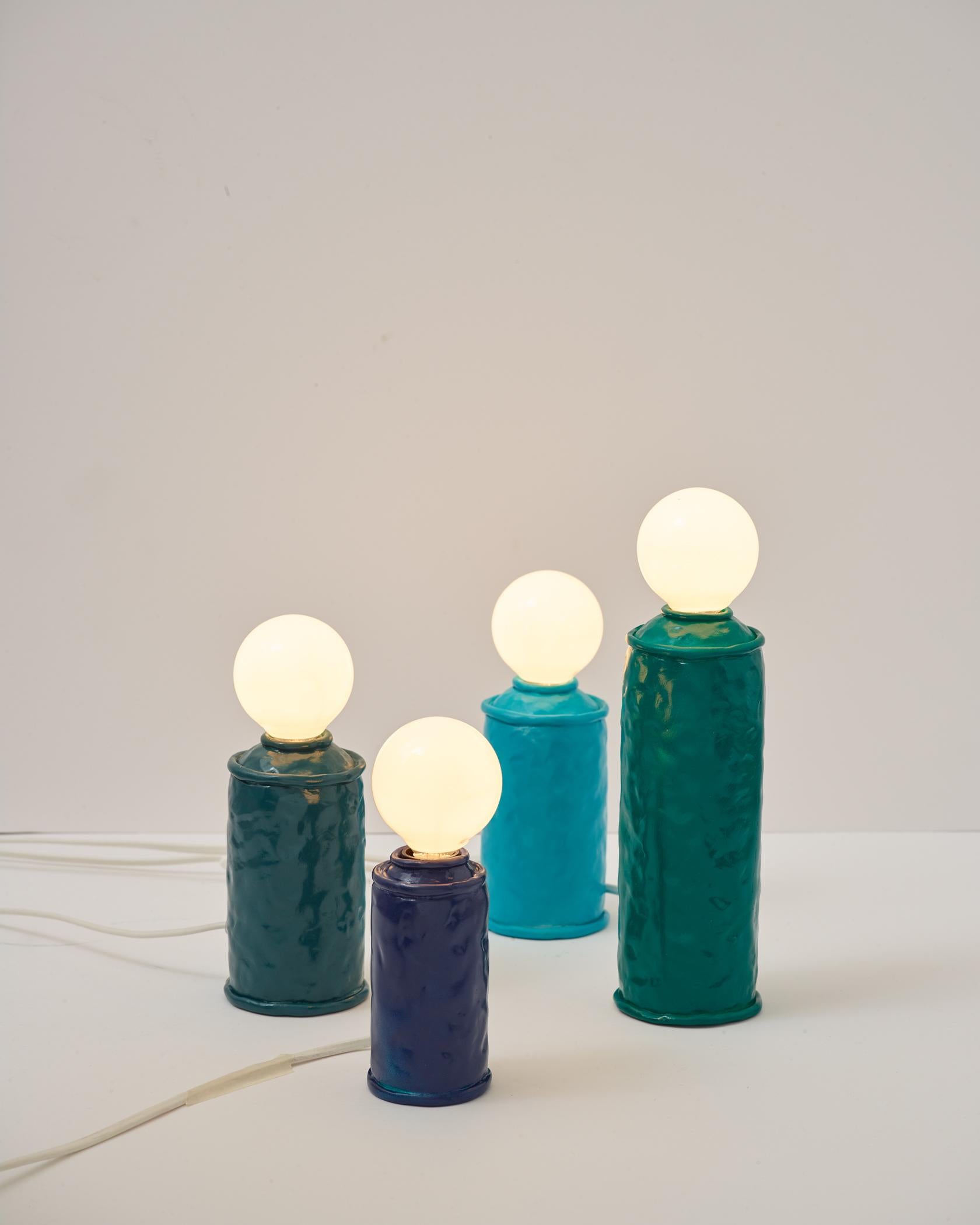 Modern Contemporary Table Lamp by Niccolo Spirito / Ceramic Spray Paint Can Shape For Sale