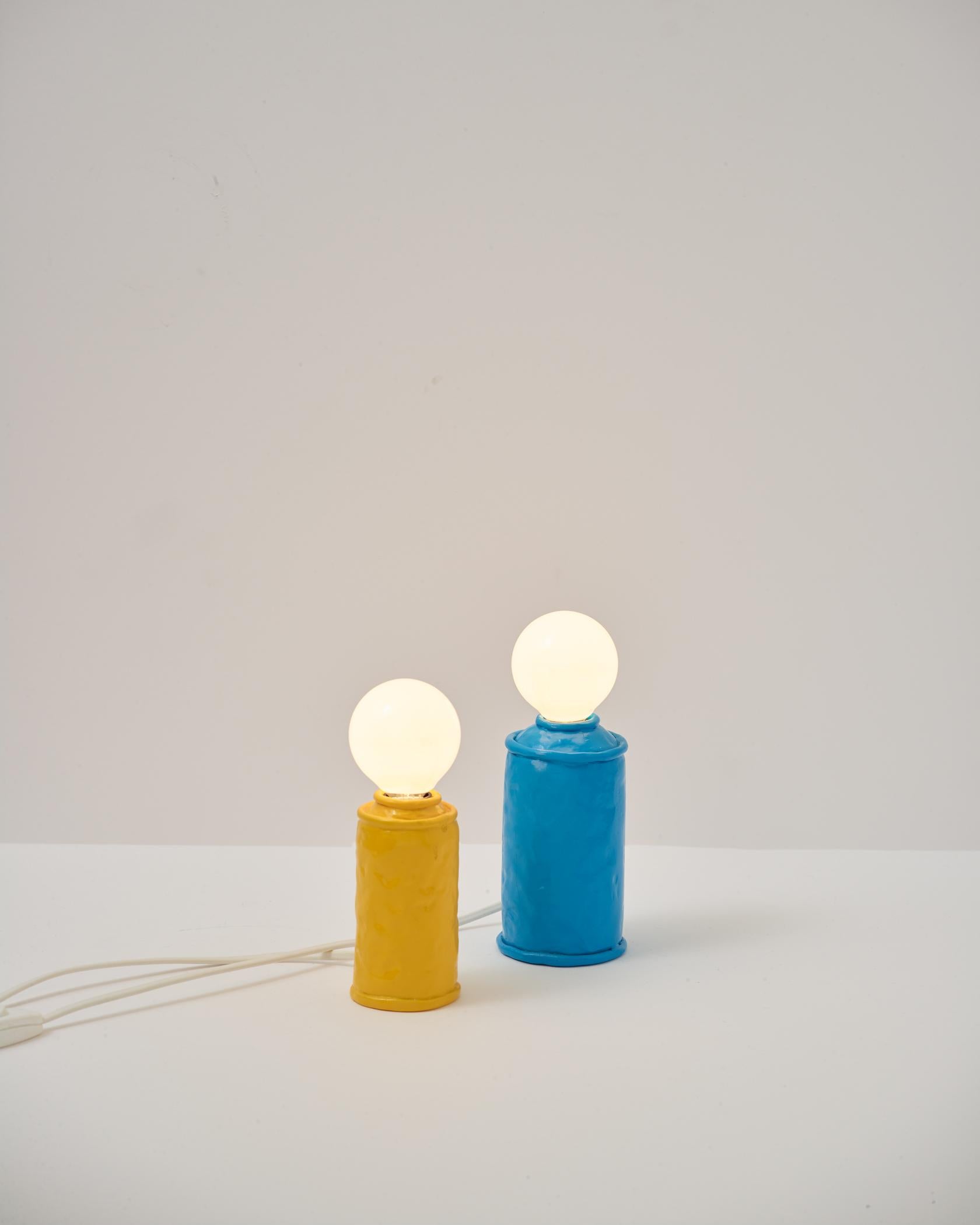 Italian Contemporary Table Lamp by Niccolo Spirito / Ceramic Spray Paint Can Shape For Sale