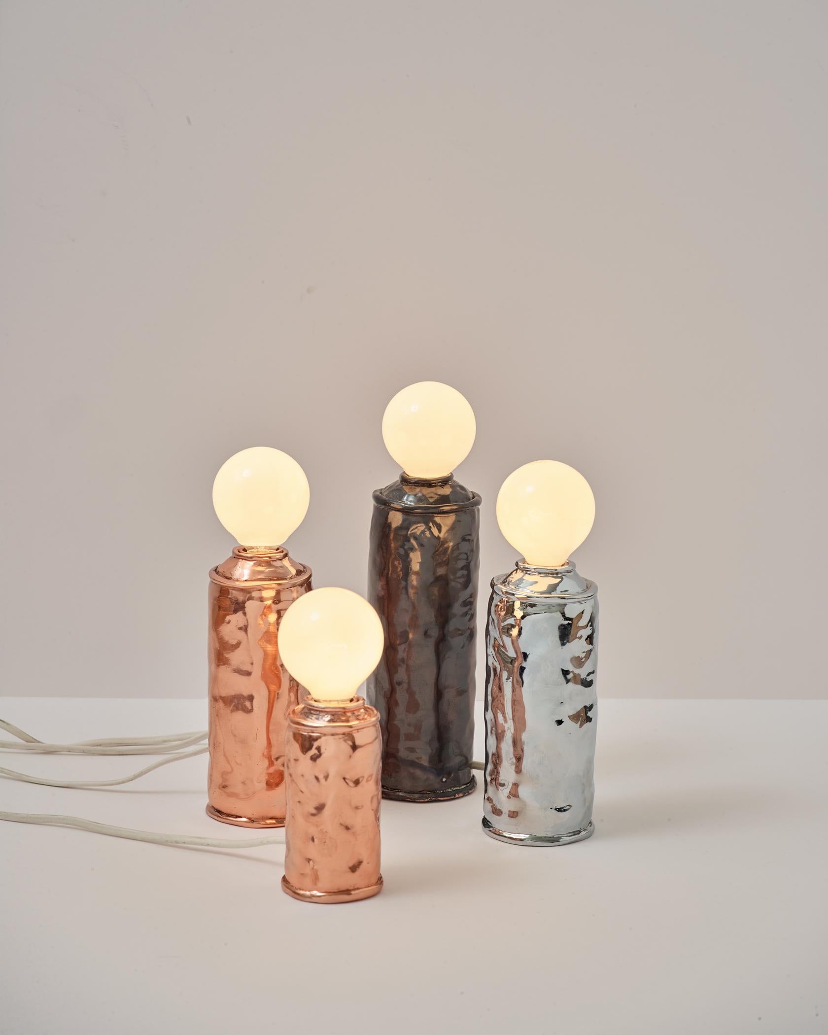 Niccoló Spirito
Table lamp 
Bombolamp lighting collection

Each piece is accompanied by a Certificate of Authenticity signed by the author.

BOMBOLAMP is a series of table lamps made using exact copies of different types of spray paint cans.