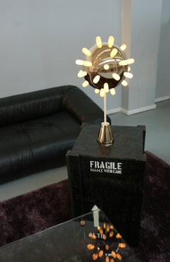 Contemporary Table Lamp by Niccolo Spirito in Mirrored Brass and Abs Niples