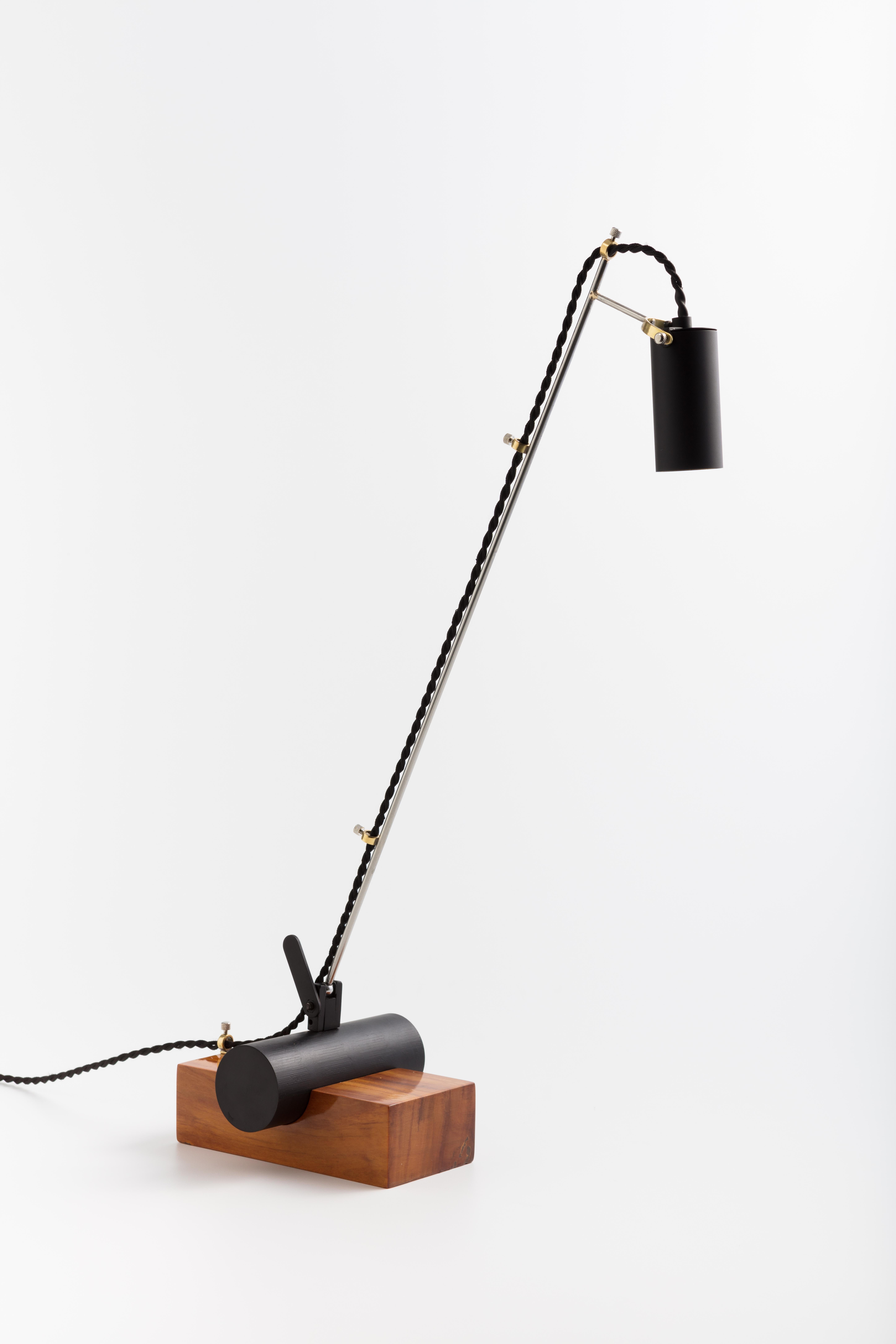 Contemporary Minimalist Table Lamp with Brazilian Hardwood Base 5