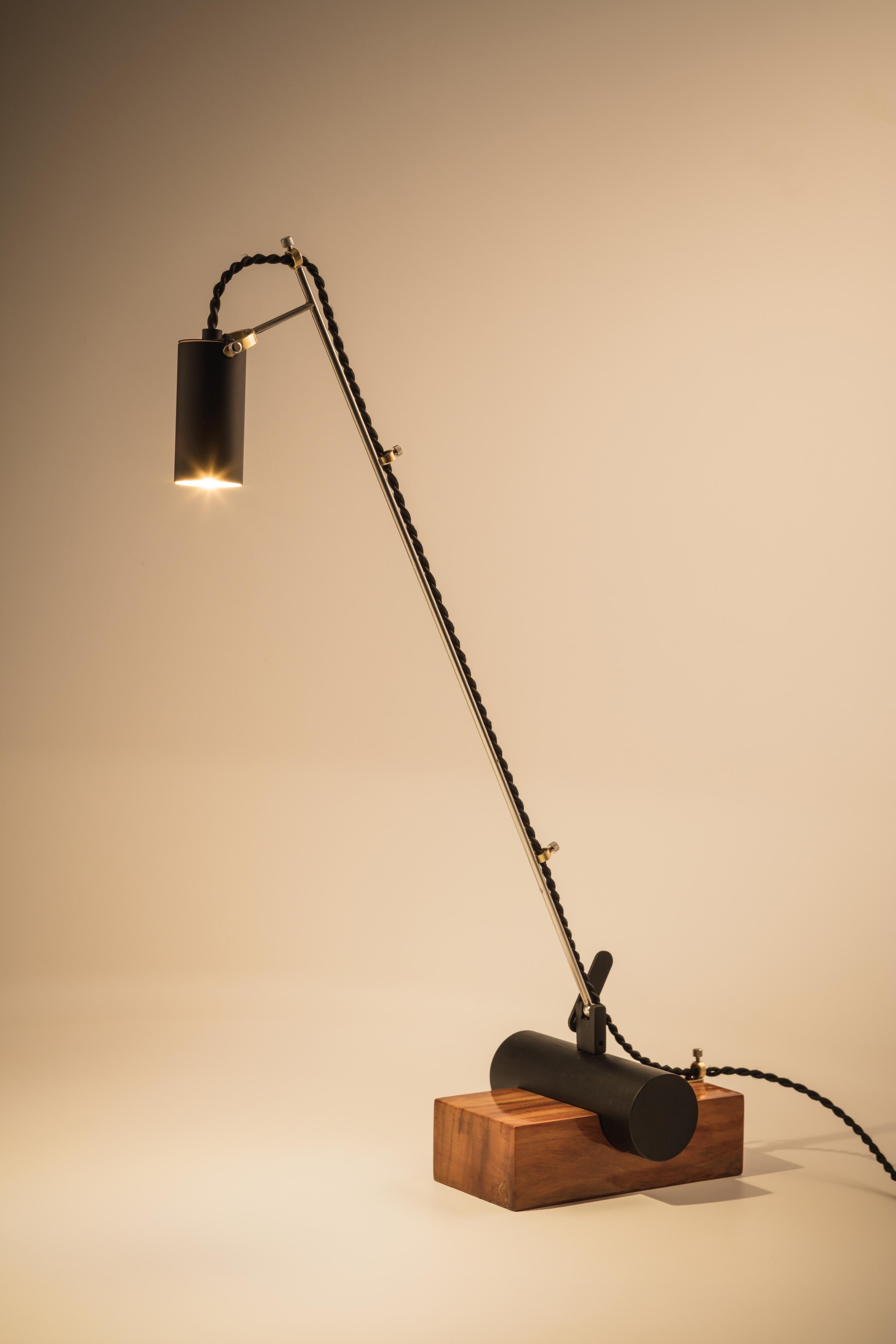 Contemporary Minimalist Table Lamp with Brazilian Hardwood Base 1