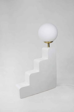 Contemporary Table Lamp in Gypsum / Collectible Design "Step Lamp"  by AOAO