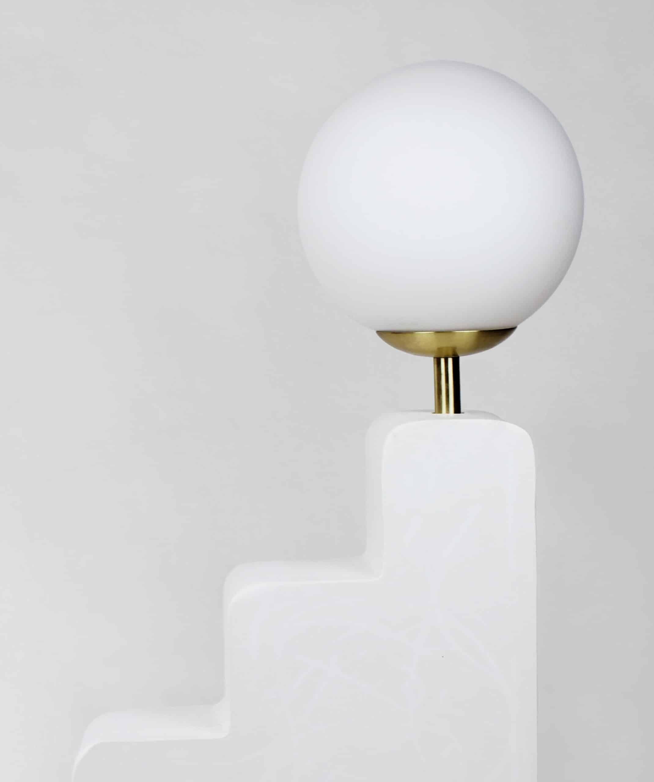 Organic Modern Contemporary Table Lamp in Gypsum / Collectible Design 
