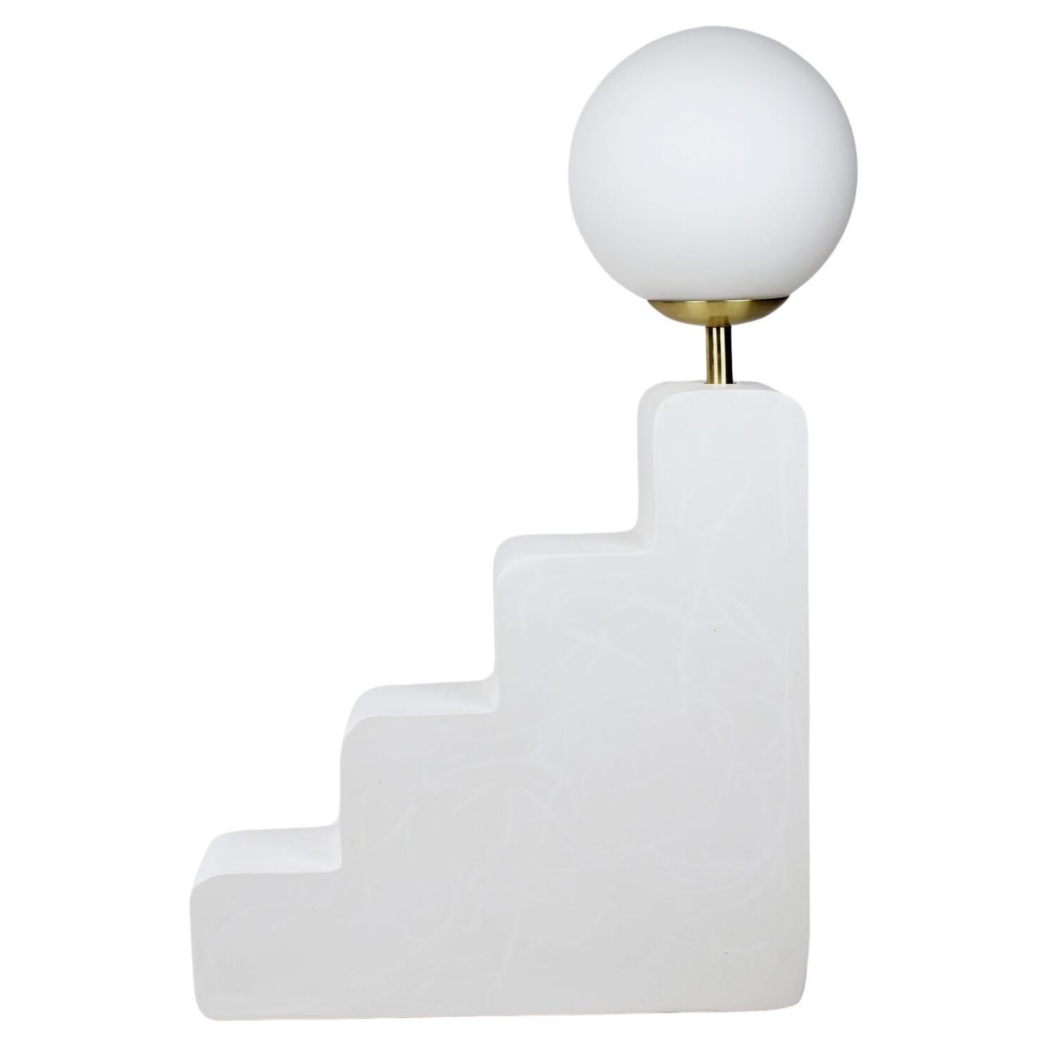 Contemporary Table Lamp in Gypsum / Collectible Design "Step Lamp"  by AOAO