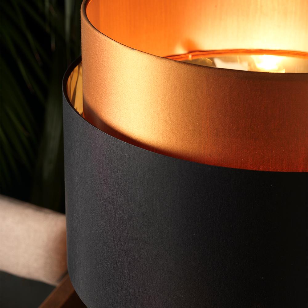 Modern Contemporary Table Lamp Lampshade Brass Gilded Gold Amber Black Italy For Sale