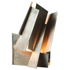Contemporary Table Lamp Brushed Brass Brushed Silver Nickel Italy