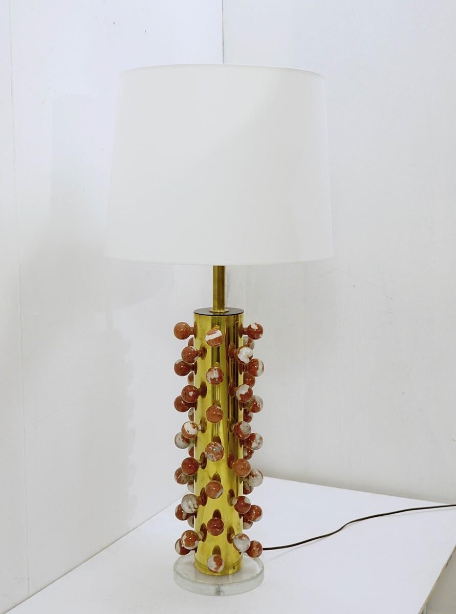Contemporary Table Lamp, Marble and Brass, Italy In Excellent Condition For Sale In Brussels, BE
